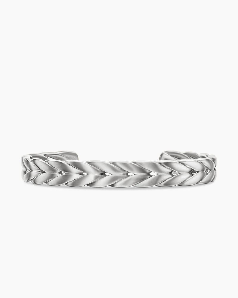 Chevron Cuff Bracelet Sterling Silver, 9mm