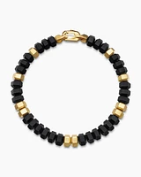 Hex Bead Bracelet with 18K Yellow Gold