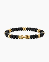 Hex Bead Bracelet with 18K Yellow Gold