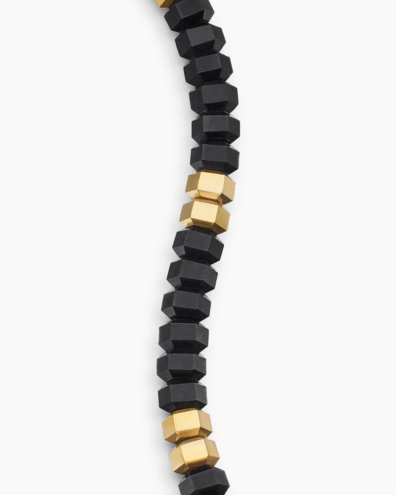 Hex Bead Bracelet with 18K Yellow Gold