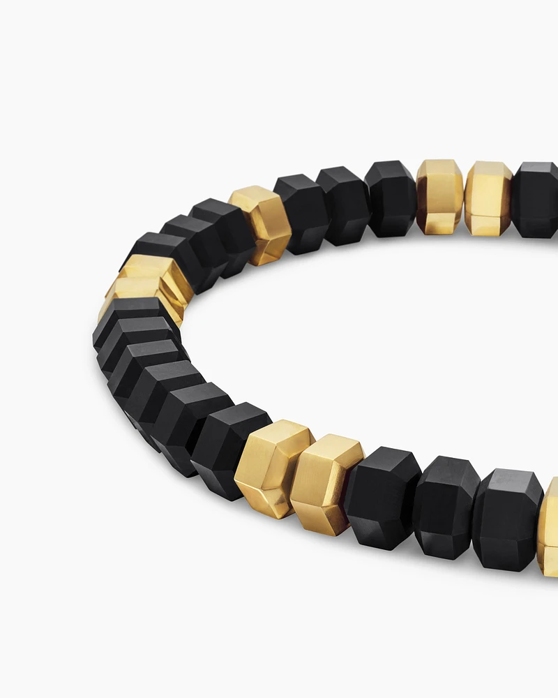 Hex Bead Bracelet with 18K Yellow Gold