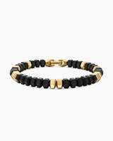 Hex Bead Bracelet with 18K Yellow Gold