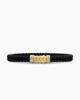 Chevron Rubber Bracelet with 18K Yellow Gold