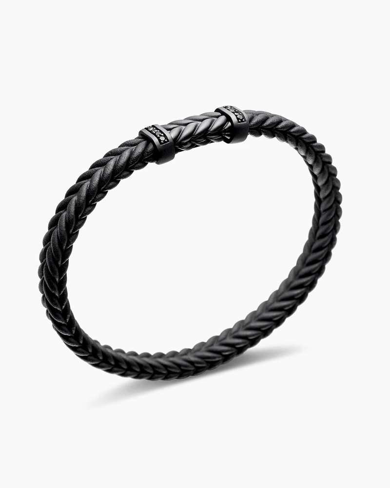 Chevron Rubber Bracelet with Black Titanium