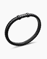 Chevron Rubber Bracelet with Black Titanium