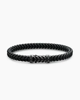 Chevron Rubber Bracelet with Black Titanium