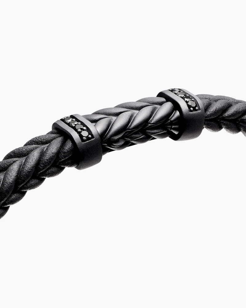 Chevron Rubber Bracelet with Black Titanium