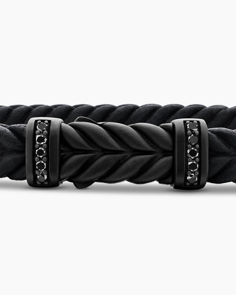Chevron Rubber Bracelet with Black Titanium
