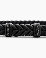 Chevron Rubber Bracelet with Black Titanium