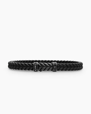 Chevron Rubber Bracelet with Black Titanium