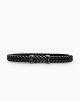 Chevron Rubber Bracelet with Black Titanium