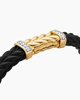 Chevron Rubber Bracelet with 18K Yellow Gold