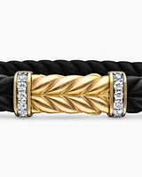 Chevron Rubber Bracelet with 18K Yellow Gold