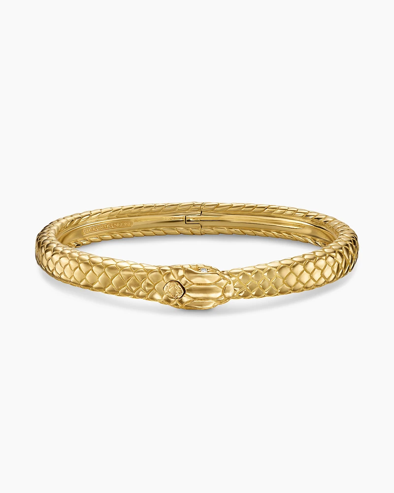 Ouroboros Bracelet in 18K Yellow Gold with Diamonds, 8mm