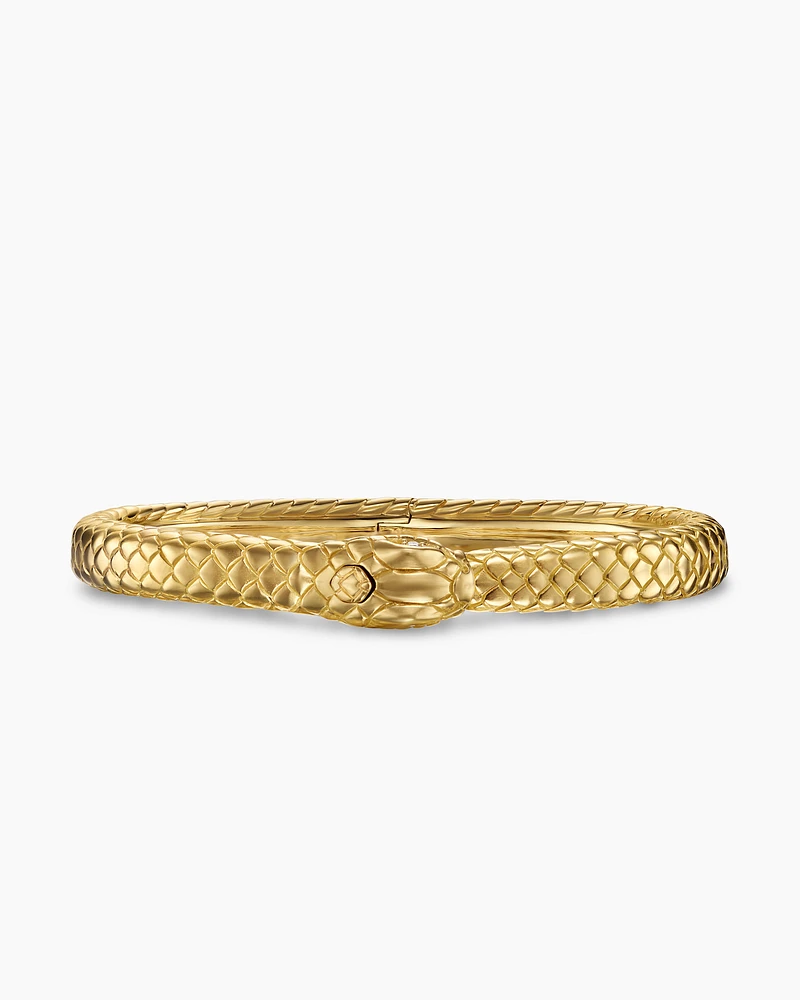Ouroboros Bracelet in 18K Yellow Gold with Diamonds, 8mm