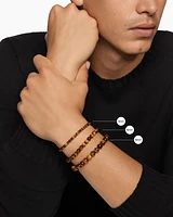 Spiritual Beads Evil Eye Bracelet in Sterling Silver with Black Onyx and Sapphire, 6mm