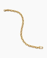 Heirloom Chain Link Bracelet 18K Yellow Gold with Pavé, 7.5mm