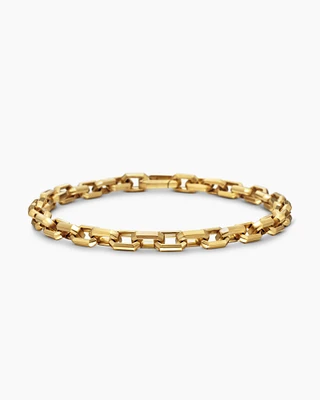 Heirloom Chain Link Bracelet 18K Yellow Gold with Pavé, 7.5mm