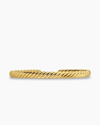 Cable Cuff Bracelet 18K Yellow Gold, 6mm