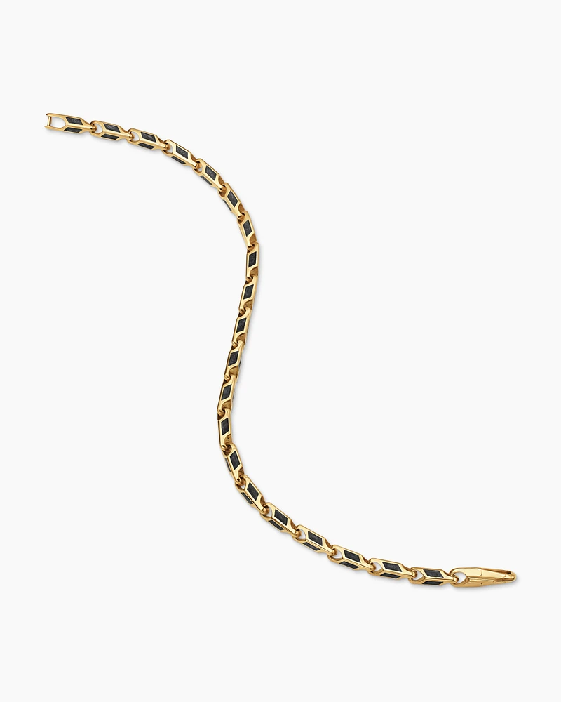 Streamline® Faceted Chain Bracelet in 18K Yellow Gold with Forged Carbon, 4.3mm