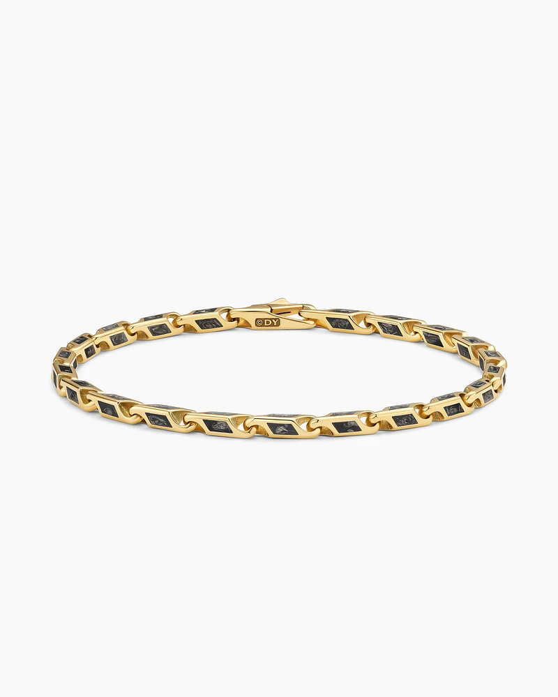 Streamline® Faceted Chain Bracelet in 18K Yellow Gold with Forged Carbon, 4.3mm