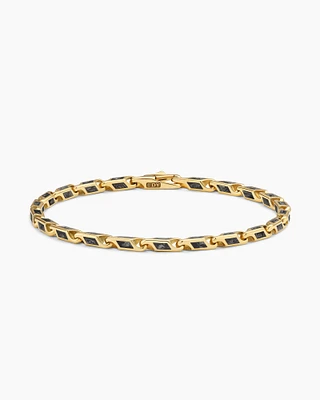 Streamline® Faceted Chain Bracelet in 18K Yellow Gold with Forged Carbon, 4.3mm