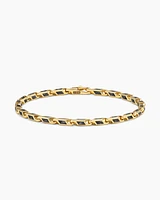 Streamline® Faceted Chain Bracelet in 18K Yellow Gold with Forged Carbon, 4.3mm