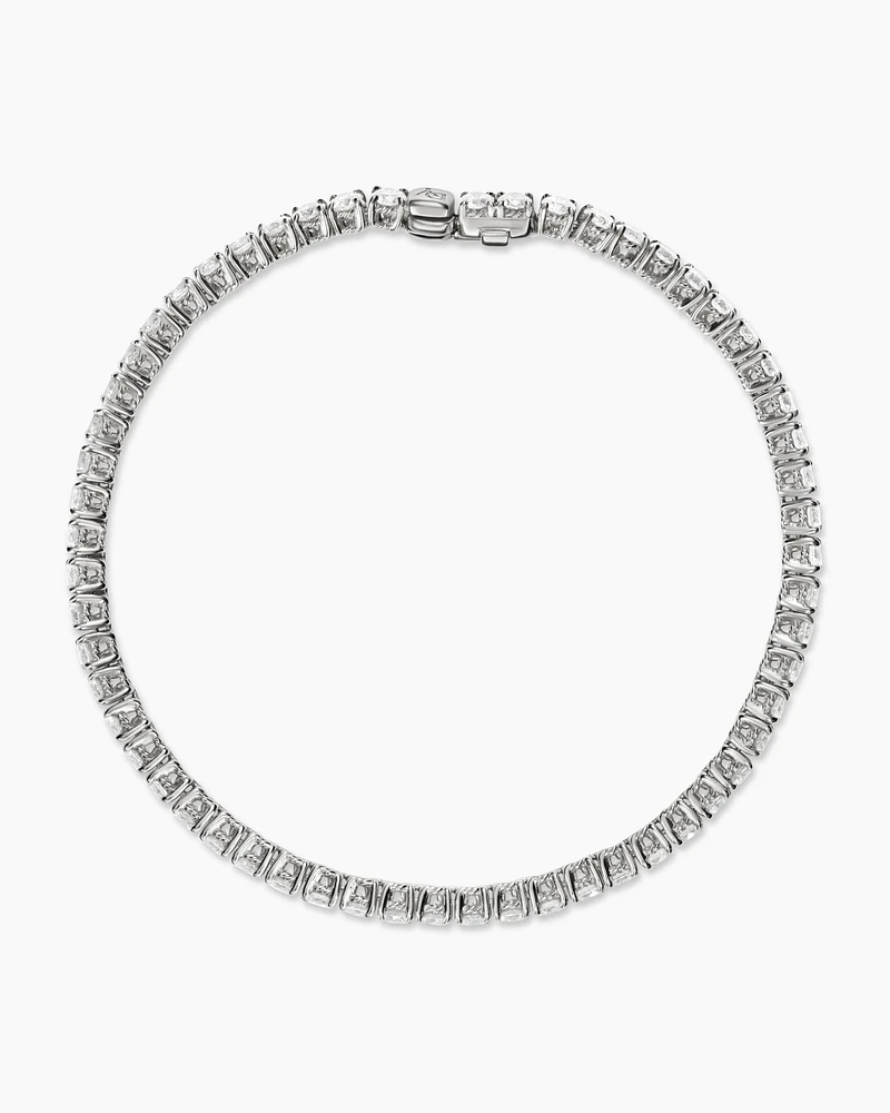 Cablespira Bracelet 18K White Gold with Diamonds, 3mm