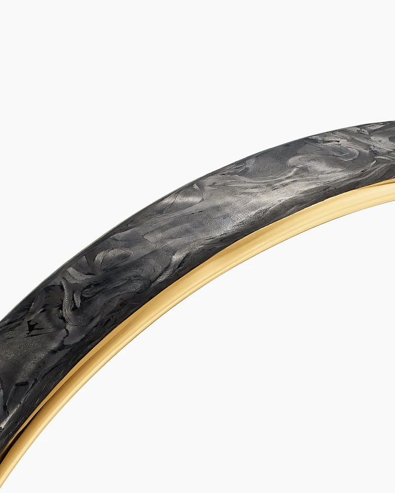 Streamline® Cuff Bracelet in 18K Yellow Gold with Forged Carbon, 9mm