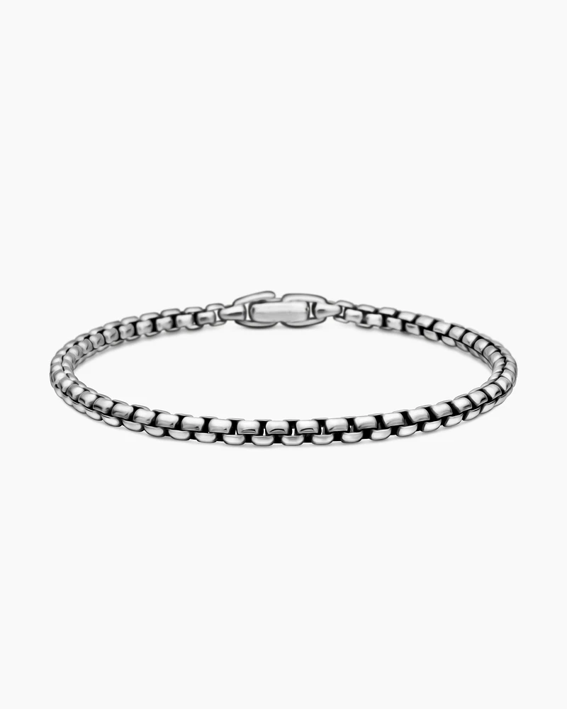 Box Chain Bracelet Sterling Silver, 3.6mm
