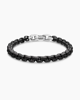 Box Chain Bracelet with Stainless Steel and Sterling Silver