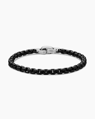 Box Chain Bracelet with Darkened Stainless Steel