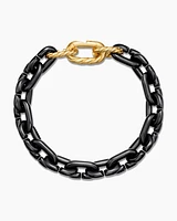 Chain Links Bracelet with Black Titanium and 18K Yellow Gold