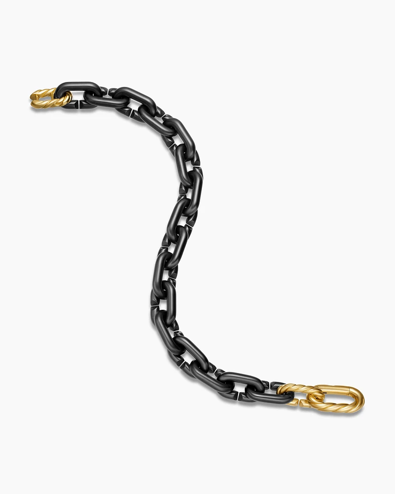 Chain Links Bracelet with Black Titanium and 18K Yellow Gold