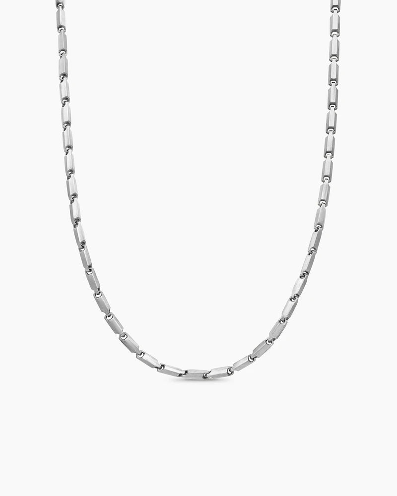 Faceted Link Necklace Sterling Silver, 3mm