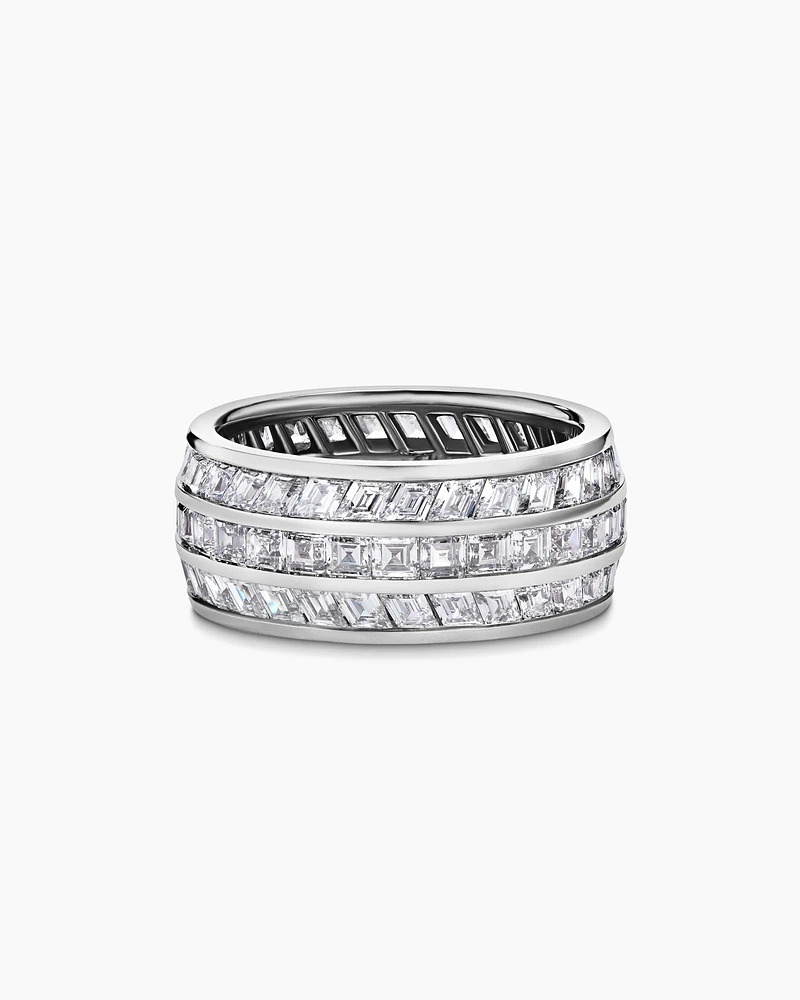 DY Eden Three Row Band Ring Platinum with Diamonds, 2.8mm