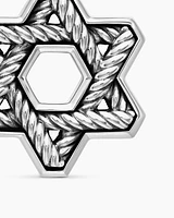 Cable Star of David Amulet in Sterling Silver, 19mm