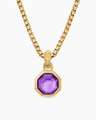 Octagon Cut Amulet in 18K Yellow Gold, 13mm