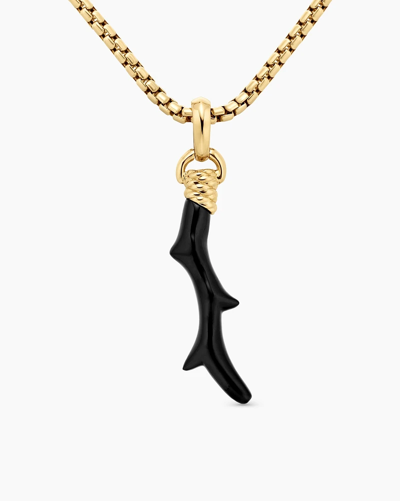 Coral Amulet with 18K Yellow Gold, 31mm