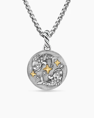 Pisces Amulet in 18K Yellow Gold with Diamonds, 28.7mm