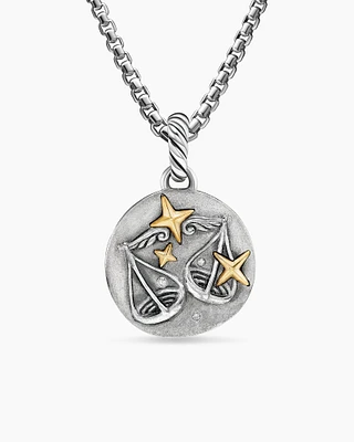 Libra Amulet in 18K Yellow Gold with Diamonds, 28.7mm