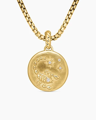Scorpio Amulet in 18K Yellow Gold with Diamonds, 28.7mm