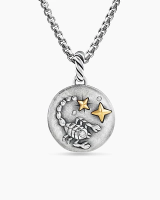 Scorpio Amulet in 18K Yellow Gold with Diamonds, 28.7mm