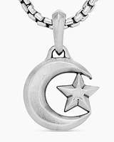 Star and Crescent Amulet in Sterling Silver, 28.3mm