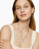 Hamsa Amulet in 18K White Gold with Pavé Diamonds and Blue Sapphire, 26mm
