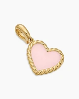 DY Elements® Heart Amulet in 18K Yellow Gold with Pink Opal