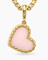 DY Elements® Heart Amulet in 18K Yellow Gold with Pink Opal
