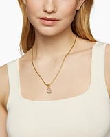 DY Elements® Heart Amulet in 18K Yellow Gold with Pink Opal