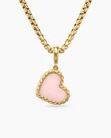 DY Elements® Heart Amulet in 18K Yellow Gold with Pink Opal
