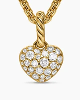 Petite Pavé Heart Amulet in 18K Yellow Gold with Diamonds, 7.4mm